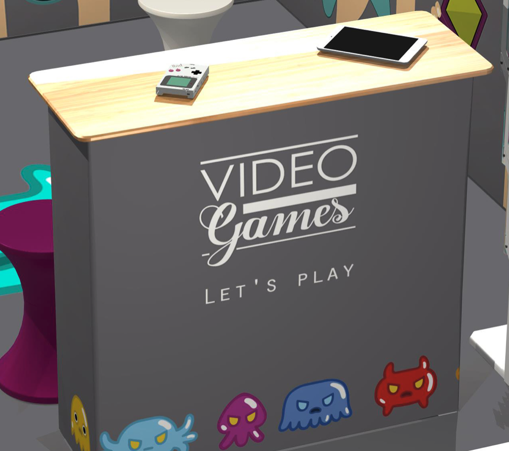 Comptoir c.air² personnalisé pour Video Games