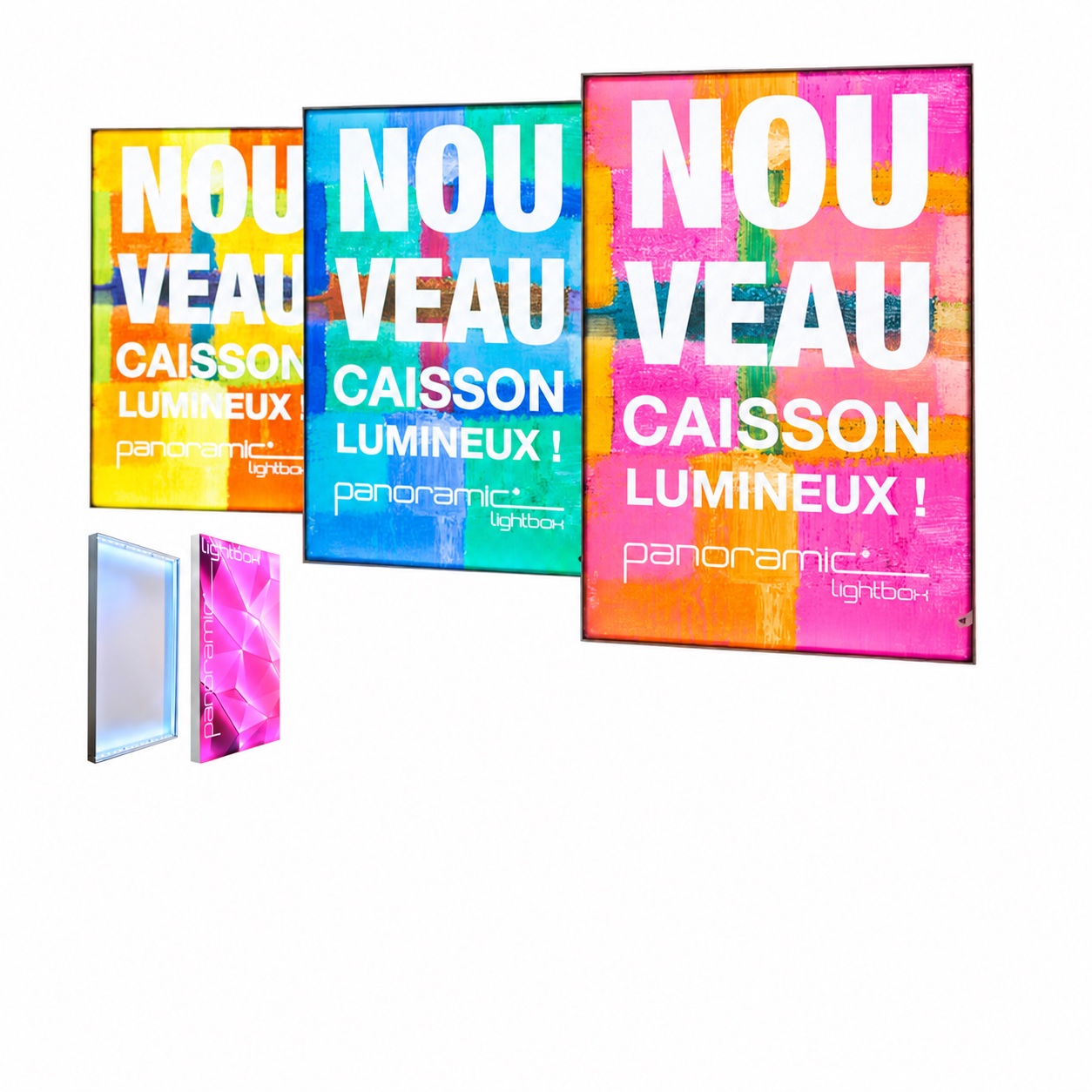 Caissons lumineux Panoramic sur mesure en trois formats