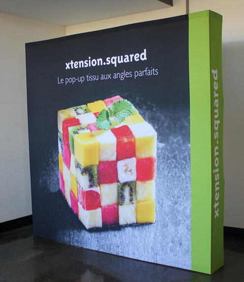Kiosque pop-up tissu xtension.squared
